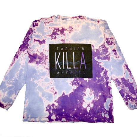 NEW ESSENTIAL BOX LOGO L/S TEE TIE DYE PURPLE
