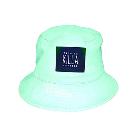 NEW RUBBER BOX LOGO BUCKET HAT LIME GREEN TIE-DYE