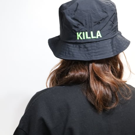 KILLA EMBROIDERY BUCKET HAT LIME GREEN