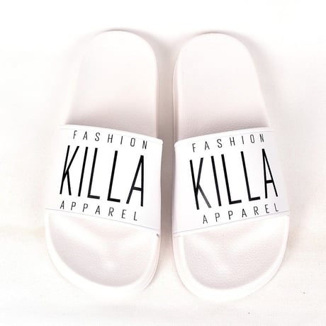 NEW ESSENTIAL LOGO SLIDER SANDALS WHITE