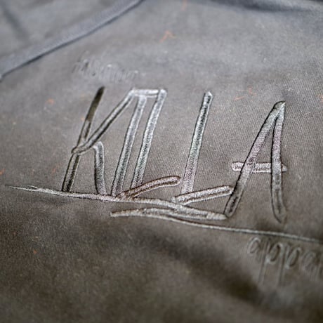 STYLISH LOGO PILE HOODIE BLACK