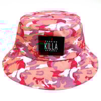 NEW RUBBER BOX LOGO BUCKET HAT  PINK CAMO