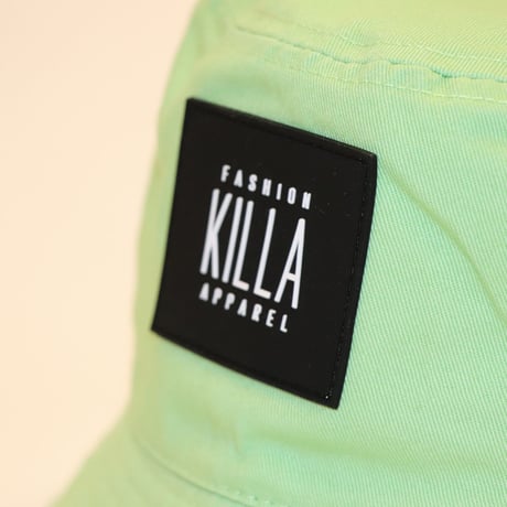 NEW RUBBER BOX LOGO BUCKET HAT LIME GREEN TIE-DYE