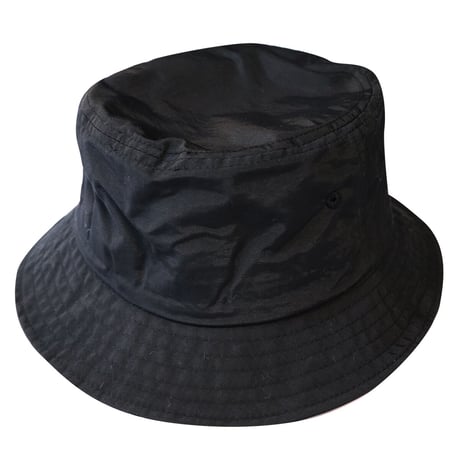 NEW ESSENTIAL BOX LOGO NYLON BUCKT HAT BLACK