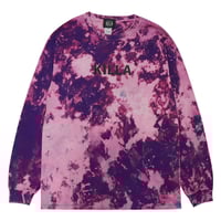 ESSENTIAL BIG LOGO L/S TEE TIE DYE BLEACH PURPLE