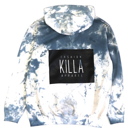 NEW ESSENTIAL BOX LOGO HOODIE TIE-DYE BLUE