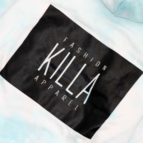 NEW ESSENTIAL BOX LOGO HOODIE TIE-DYE LIGHT BLUE