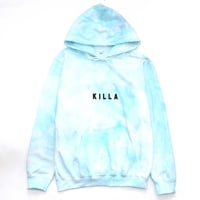 NEW ESSENTIAL BOX LOGO HOODIE TIE-DYE LIGHT BLUE