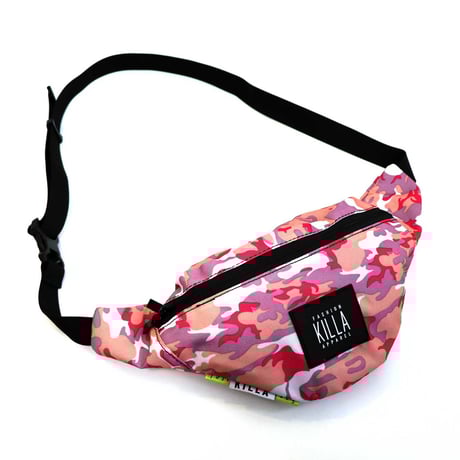 NEW RUBBER BOX LOGO WAIST BAG PINK CAMO