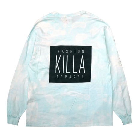 NEW ESSENTIAL BOX LOGO L/S TEE TIE DYE LIGHT BLUE