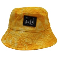 RUBBER BOX LOGO  TIE-DYE BUCKET HAT YELLOW