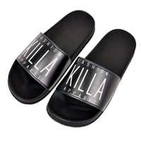 NEW ESSENTIAL LOGO SLIDER SANDALS BLACK