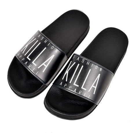 NEW ESSENTIAL LOGO SLIDER SANDALS BLACK