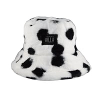 KILLA DOT FUR BUCKET HAT  WHITE