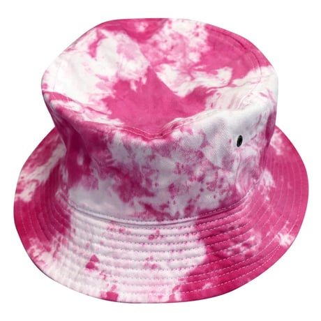 RUBBER BOX LOGO  TIE-DYE BUCKET HAT TIE-DYE PINK