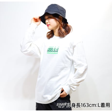 TRIPLE LOGO L/S TEE WHITE×LIME