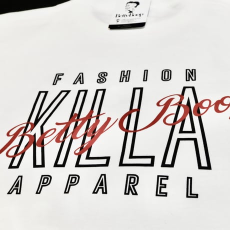 Betty Boop × Fashion KILLA Apparel L/S TEE WHITE