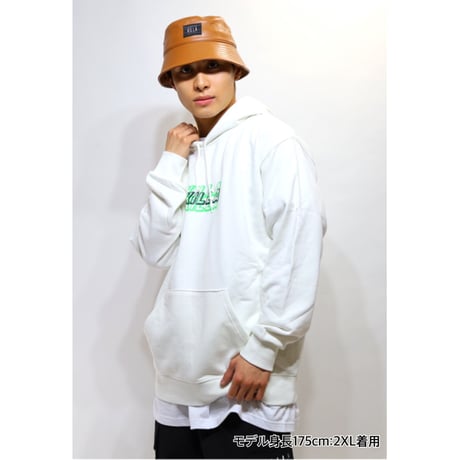 TRIPLE LOGO HOODIE WHITE×LIME
