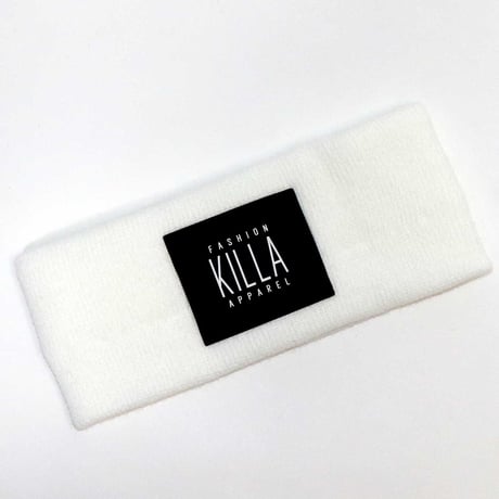 NEW RUBBER BOX LOGO HEAD BAND WHITE