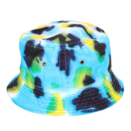 NEW RUBBER BOX LOGO  TIE-DYE BUCKET HATC