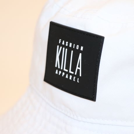 NEW RUBBER BOX LOGO BUCKET HAT WHITE