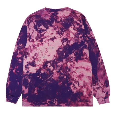 ESSENTIAL BIG LOGO L/S TEE TIE DYE BLEACH PURPLE