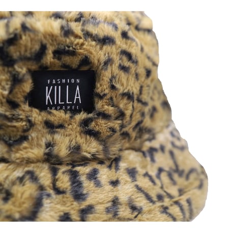KILLA  LEOPARD FUR BUCKET HAT