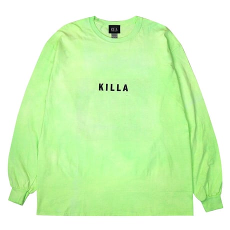 NEW ESSENTIAL BOX LOGO L/S TEE TIE-DYE LIME GREEN