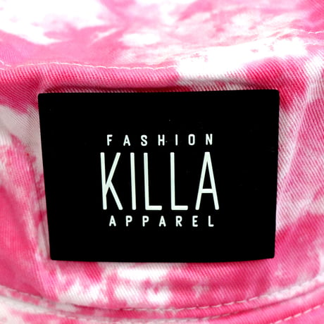 RUBBER BOX LOGO  TIE-DYE BUCKET HAT TIE-DYE PINK