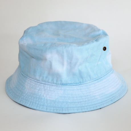 RUBBER BOX LOGO  TIE-DYE BUCKET HAT TIE-DYE LIGHT  BLUE