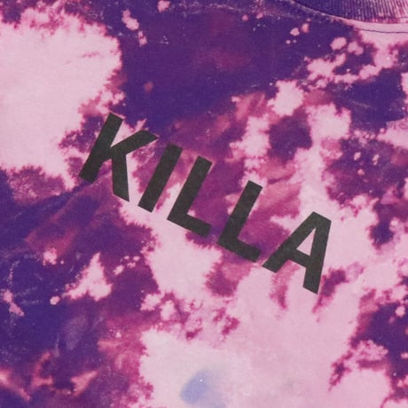 ESSENTIAL BIG LOGO L/S TEE TIE DYE BLEACH PURPLE