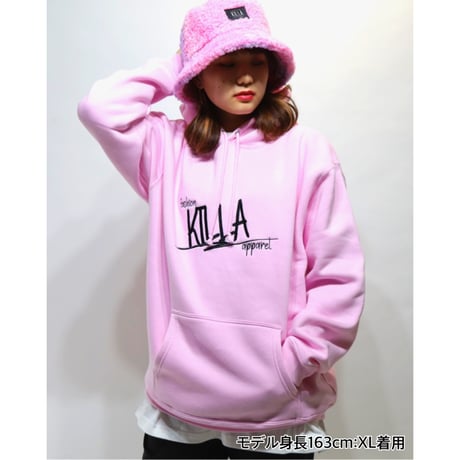 STYLISH LOGO HOODIE PINK