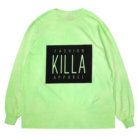 NEW ESSENTIAL BOX LOGO L/S TEE TIE-DYE LIME GREEN