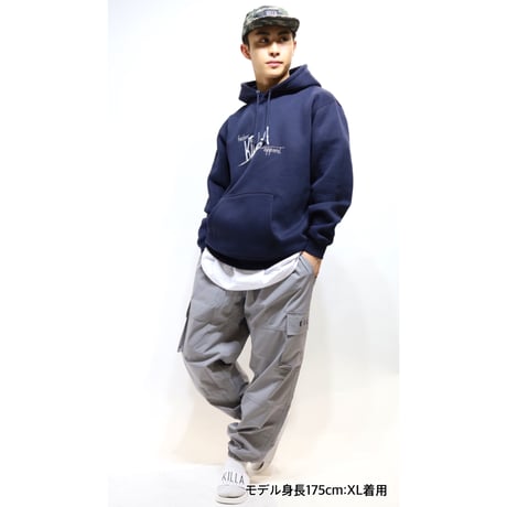 STYLISH LOGO HOODIE NAVY
