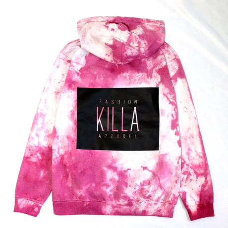 NEW ESSENTIAL BOX LOGO HOODIE TIE-DYE PINK