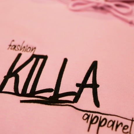 STYLISH LOGO HOODIE PINK