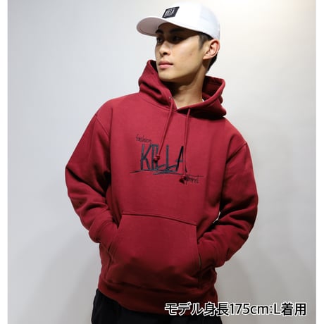 STYLISH LOGO HOODIE BURGUNDY