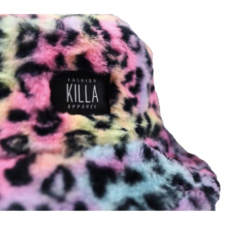 KILLA  LEOPARD FUR BUCKET HAT
