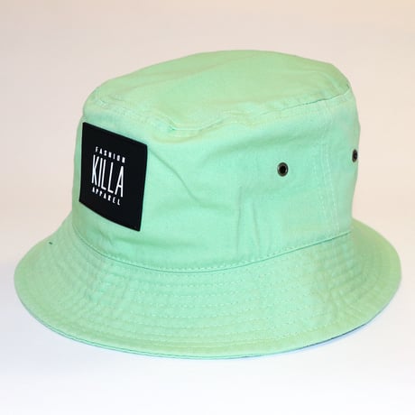 NEW RUBBER BOX LOGO BUCKET HAT LIME GREEN TIE-DYE