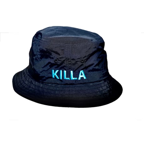 KILLA EMBROIDERY BUCKET HAT NEON BLUE