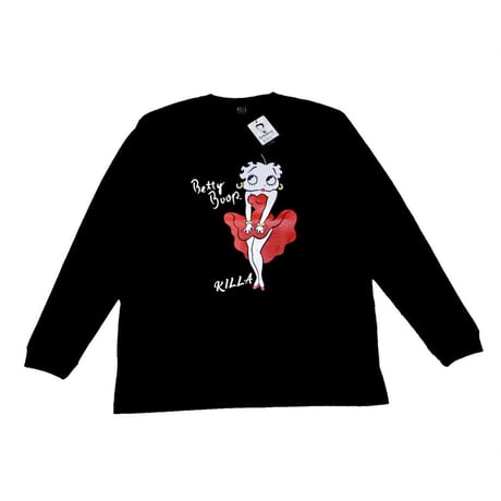 Betty Boop × Fashion KILLA Apparel L/S TEE BLACK