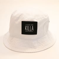 NEW RUBBER BOX LOGO BUCKET HAT WHITE