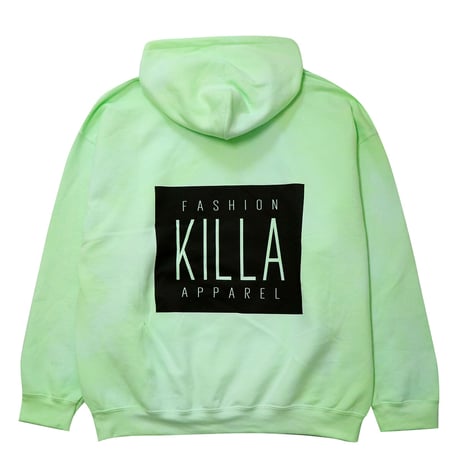 NEW ESSENTIAL BOX LOGO HOODIE TIE-DYE LIME GREEN