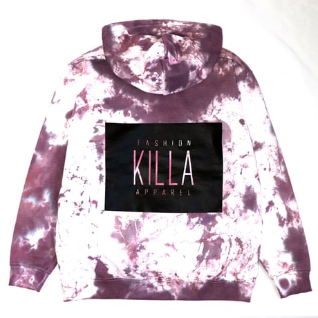 NEW ESSENTIAL BOX LOGO HOODIE TIE-DYE PURPLE