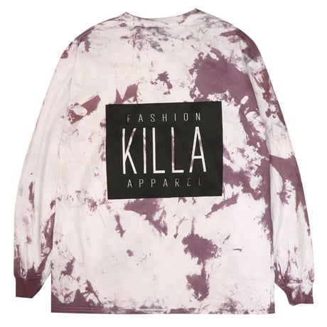 NEW ESSENTIAL BOX LOGO L/S TEE TIE DYE PURPLE