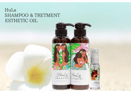 💖送料無料💖【欲張りセット】HuLaシャンプー&トリートメント ３００ml セット&プルメリアオイル30ml(11,880円→10,200円)