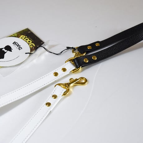 ［BDOG］白×黒　モノトーンレザーリード（LL）