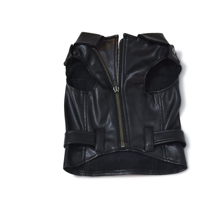 重ね着でオシャレ度UP! シンプルノースリーブECOレザーJK