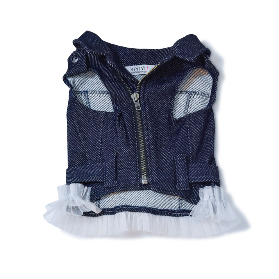 ワンダフルワールド　デニムジャケット　ブルゾン　ワッペン　刺繍　胸ペンメガネ入れ ワンダフルワールド デニムジャケット ブルゾン ワッペン 刺繍