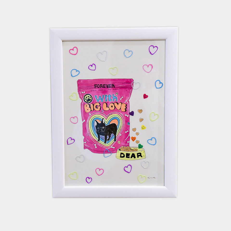 eveさんのイラスト原画「With BIG LOVE」 | フレンチブルドッグ eveさんのイラスト原画「With BIG LOVE」 | フレンチブルドッグ